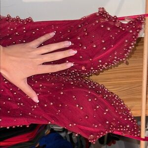 Elegant Red Beaded Dress